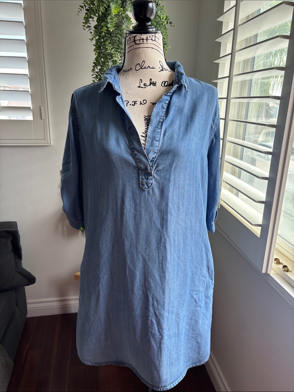 Philosophy Light Blue Denim High-Low Tunic Dress